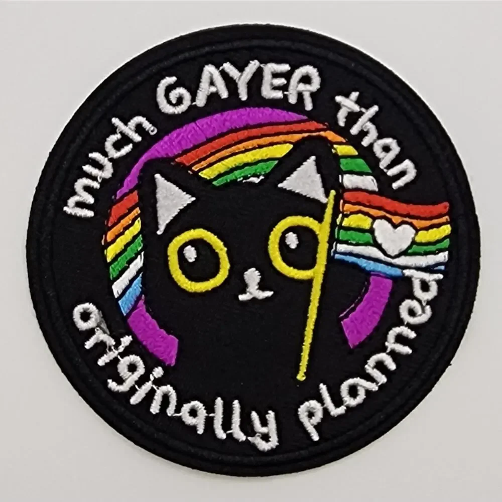 Much Gayer Than Originally Planned Rainbow Embroidered Iron or Sew on Patch 3